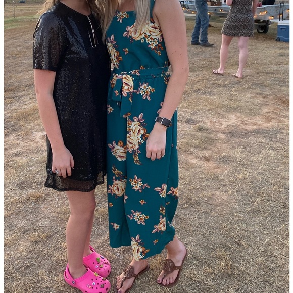 Floral teal jumpsuit - Picture 5 of 5